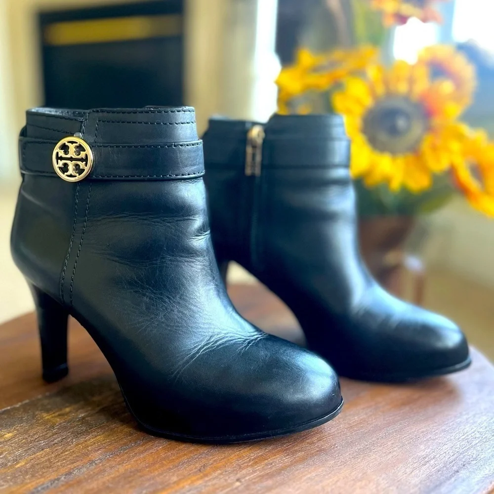 Tory Burch Black Leather Ankle Boots Women’s 5